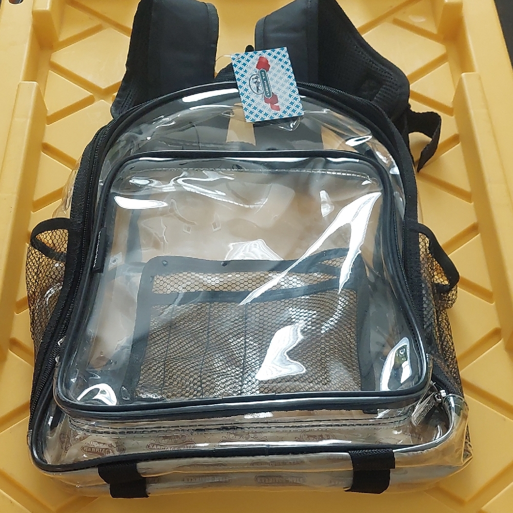Clear Black Trim Backpack